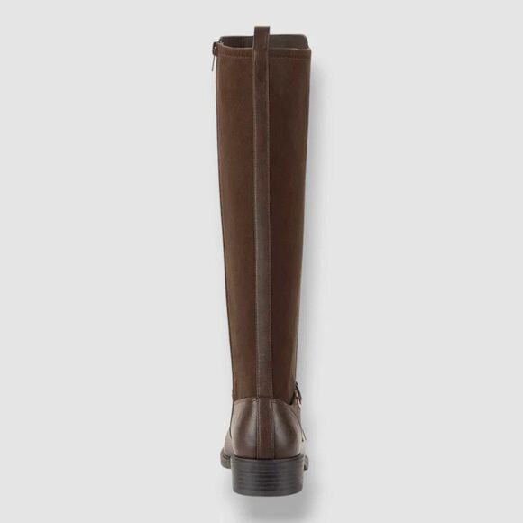 Style & Co. Verrlee Women"s Faux Leather Riding Knee-High Boots, Mocha Smooth 7M - Picture 3 of 5
